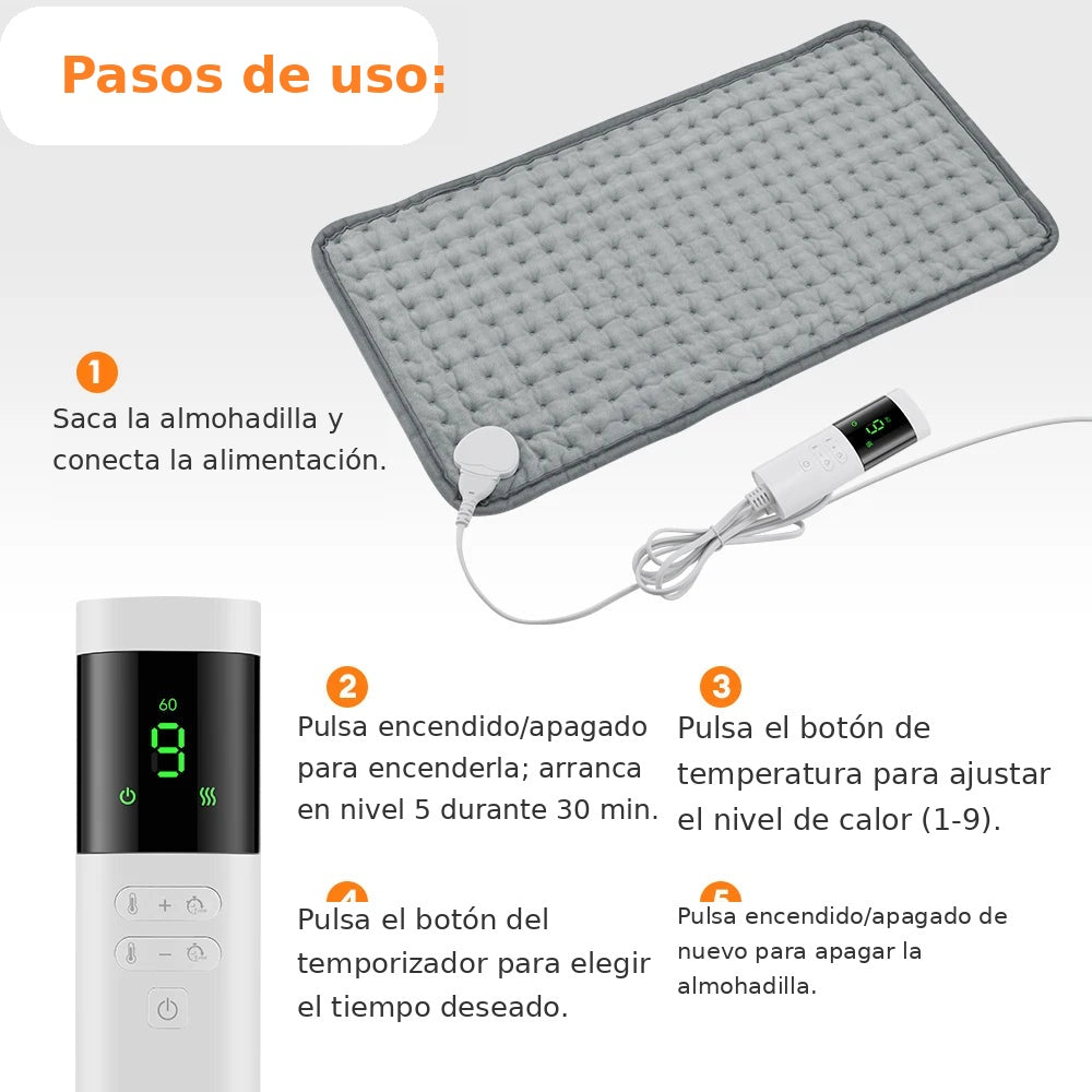 🌿 Manto de Calor — Almohadilla Térmica con 9 Niveles de Calor